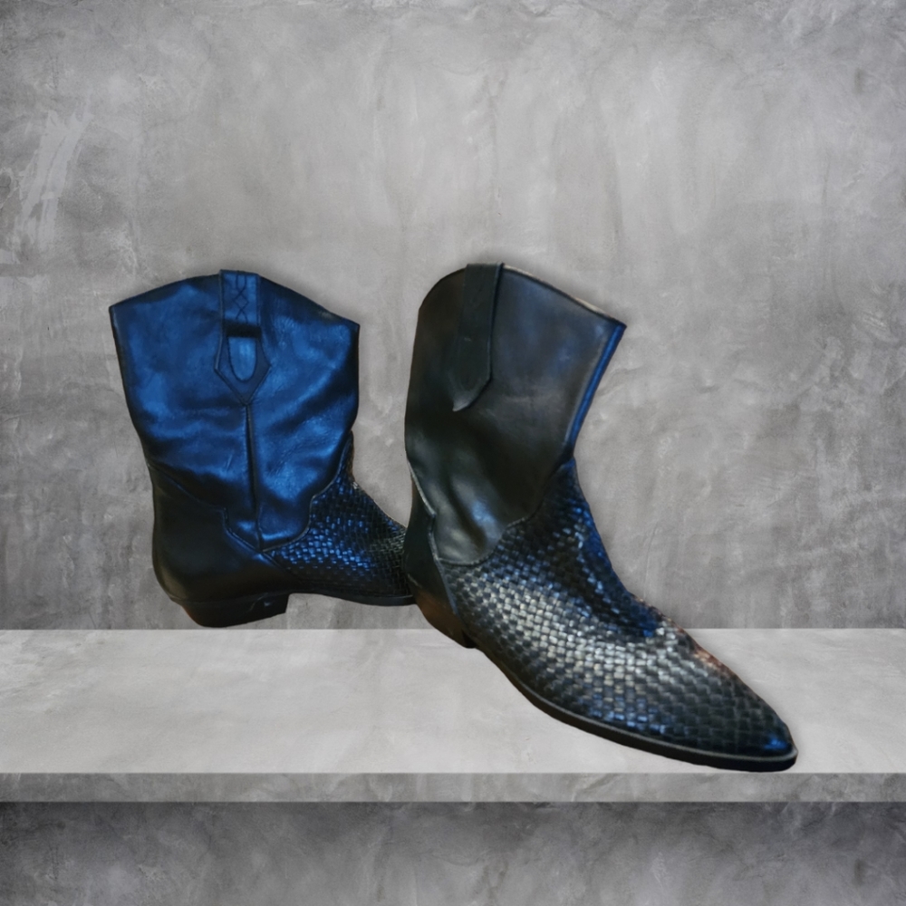 Brazilian Leather Black Ankle Boots